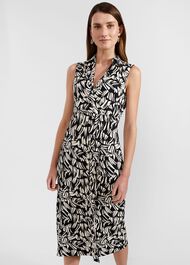 Clarissa Jersey Dress, Black Cream, hi-res