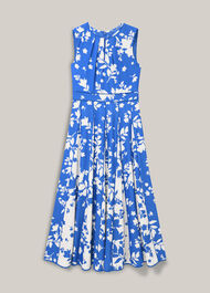 Angelica Floral Dress, Blue Cream, hi-res