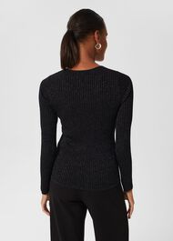 Mariella Square Neck Sweater, Black, hi-res