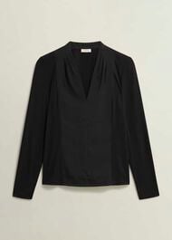 Mel Woven Front Top, Black, hi-res