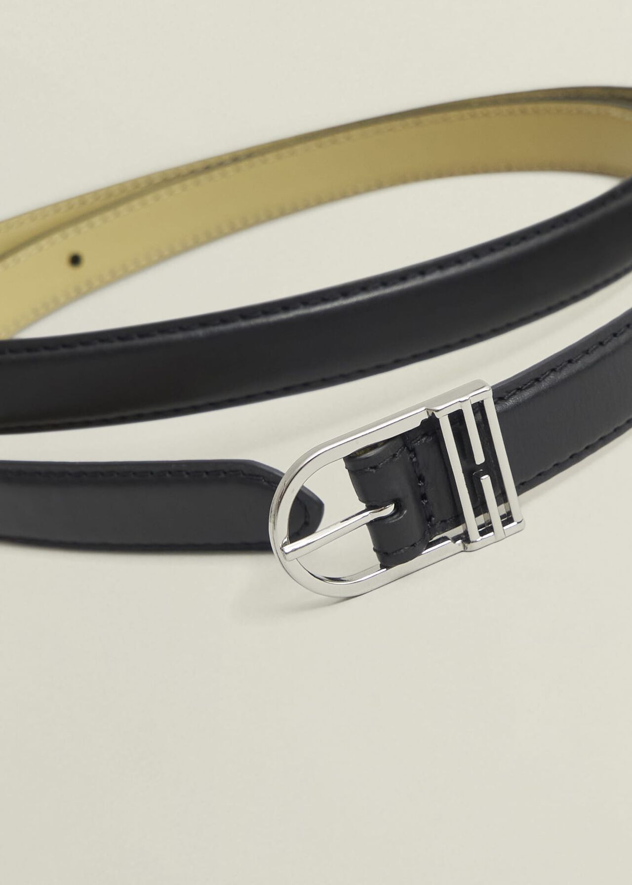 Carmina Leather Hip Belt, Black, hi-res