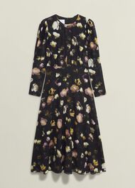 Windermere Silk Dress, Black Multi, hi-res