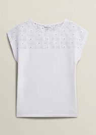 Thea Broderie Top, White, hi-res