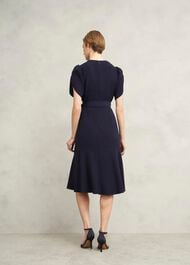 Pricilla Tie Midi Dress, Midnight, hi-res