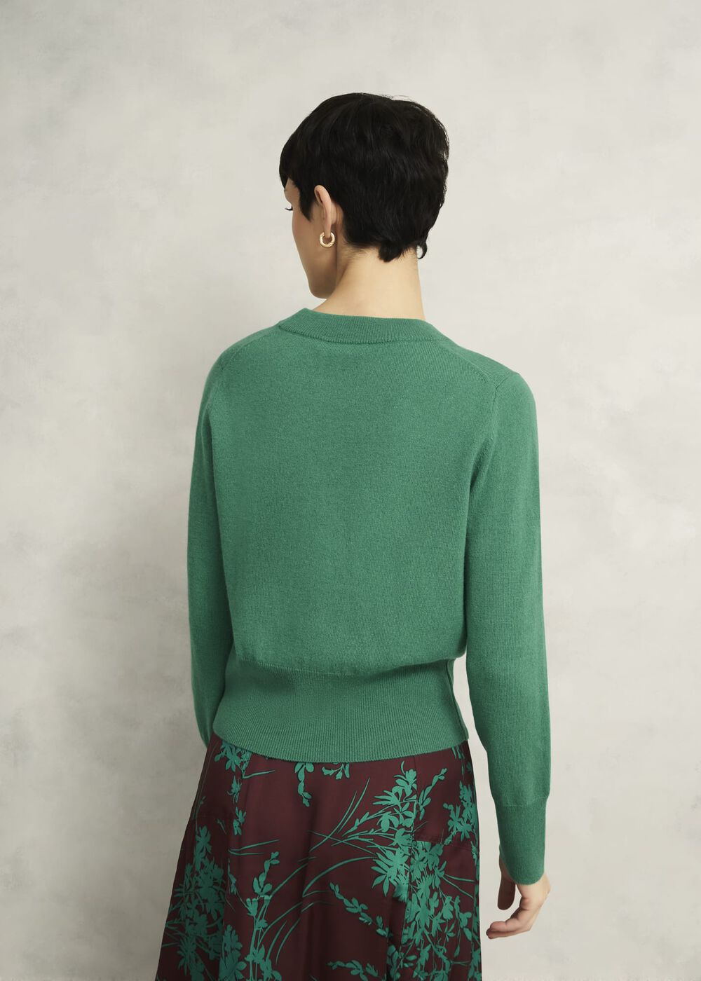 Tresco Wool Cashmere Jumper, Viridian Green, hi-res