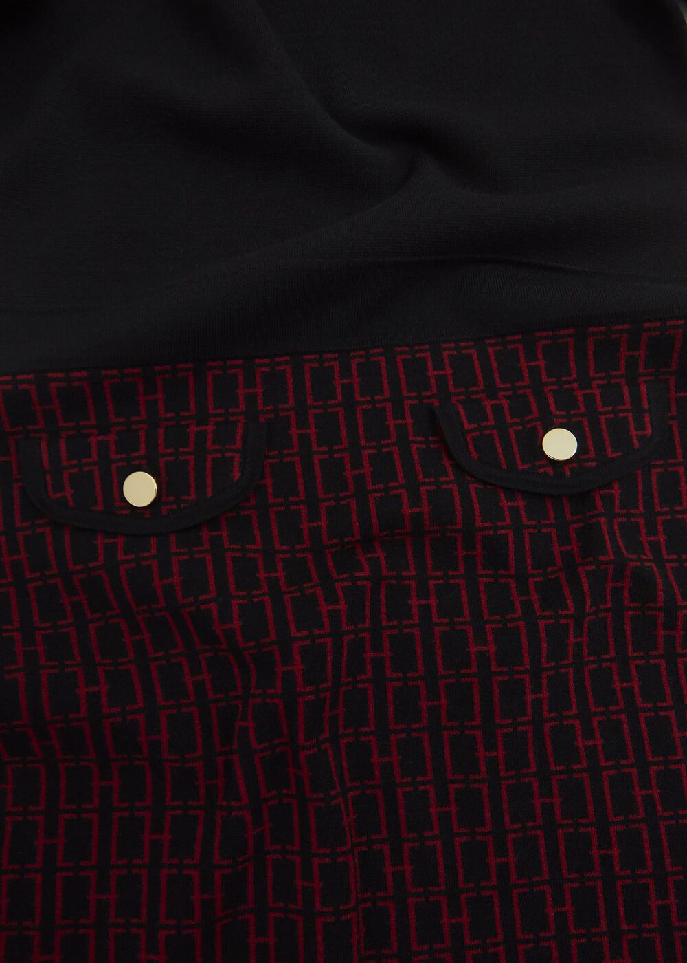 Perrie Knitted Dress, Black Rhubarb, hi-res