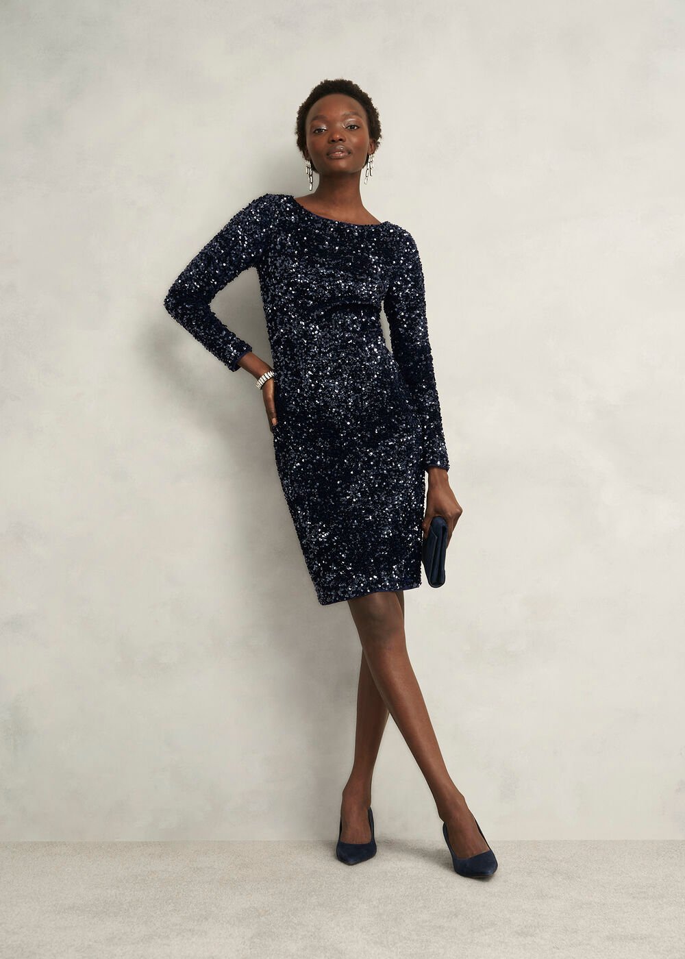 Sawyer Sequin Dress, Midnight Navy, hi-res