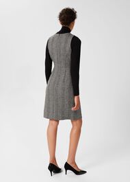 Lucia Wool Dress, Black Ivory, hi-res