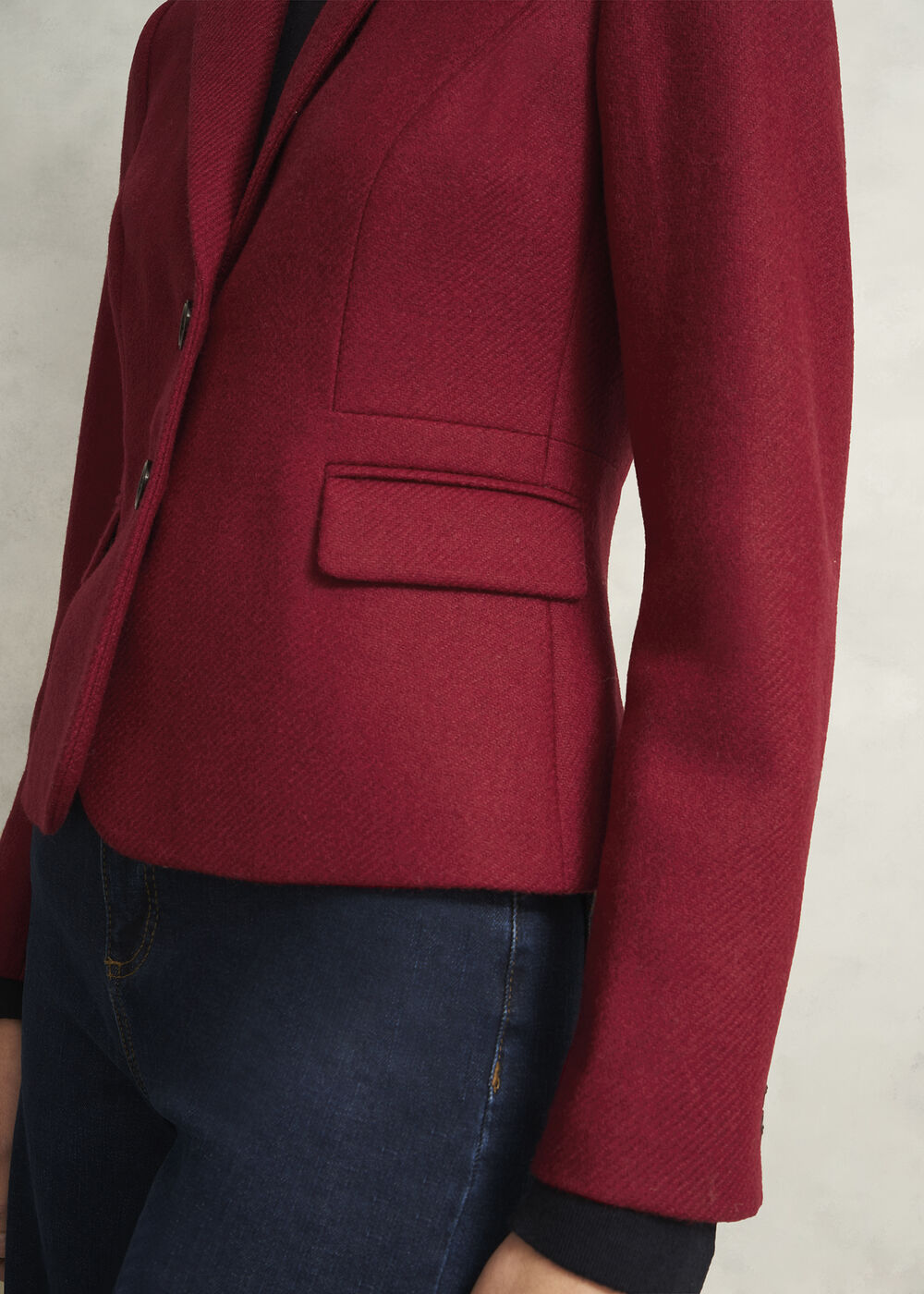 Petite Hackness Wool Jacket, Red, hi-res