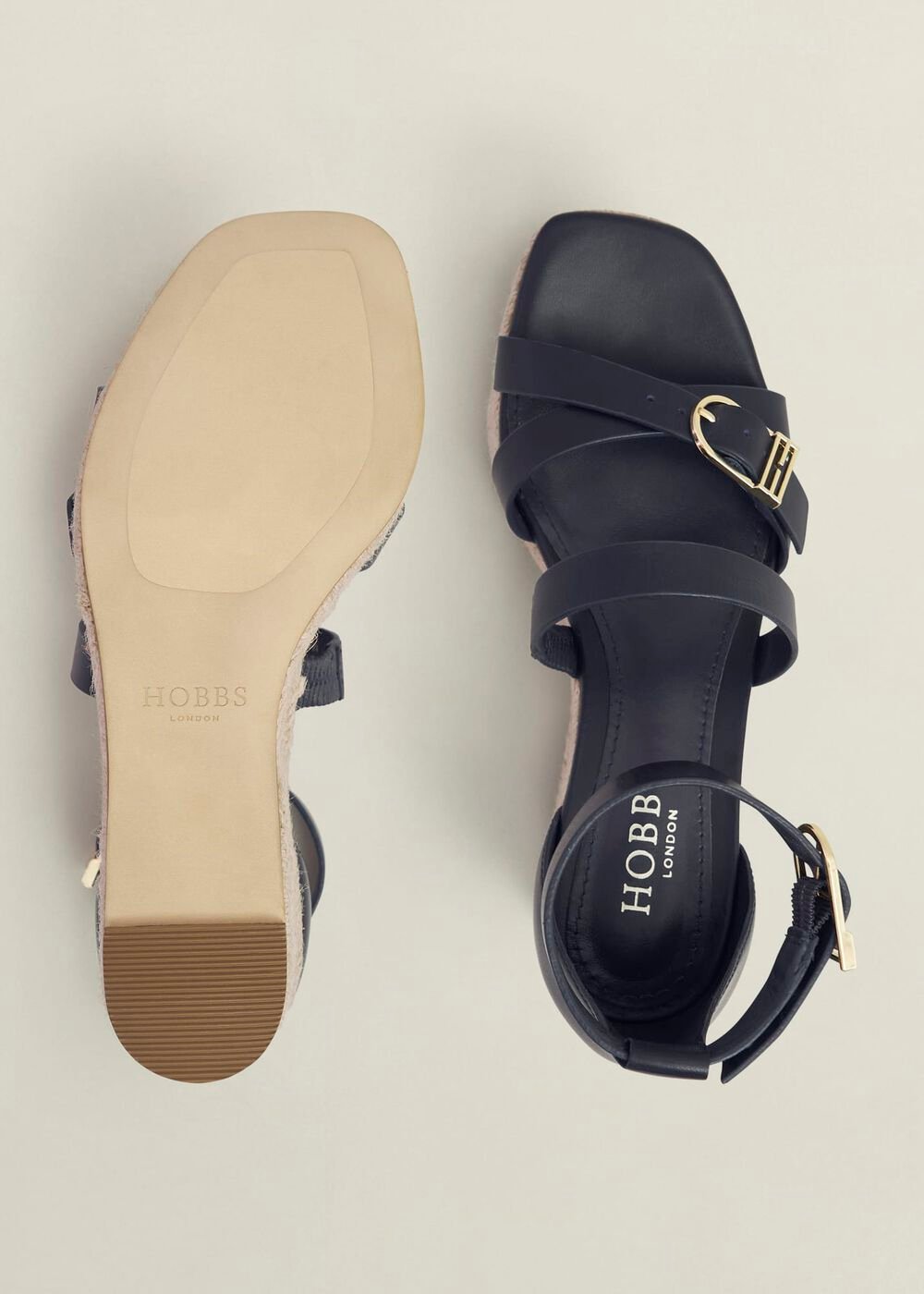 Paloma Leather Espadrilles, Hobbs Navy, hi-res