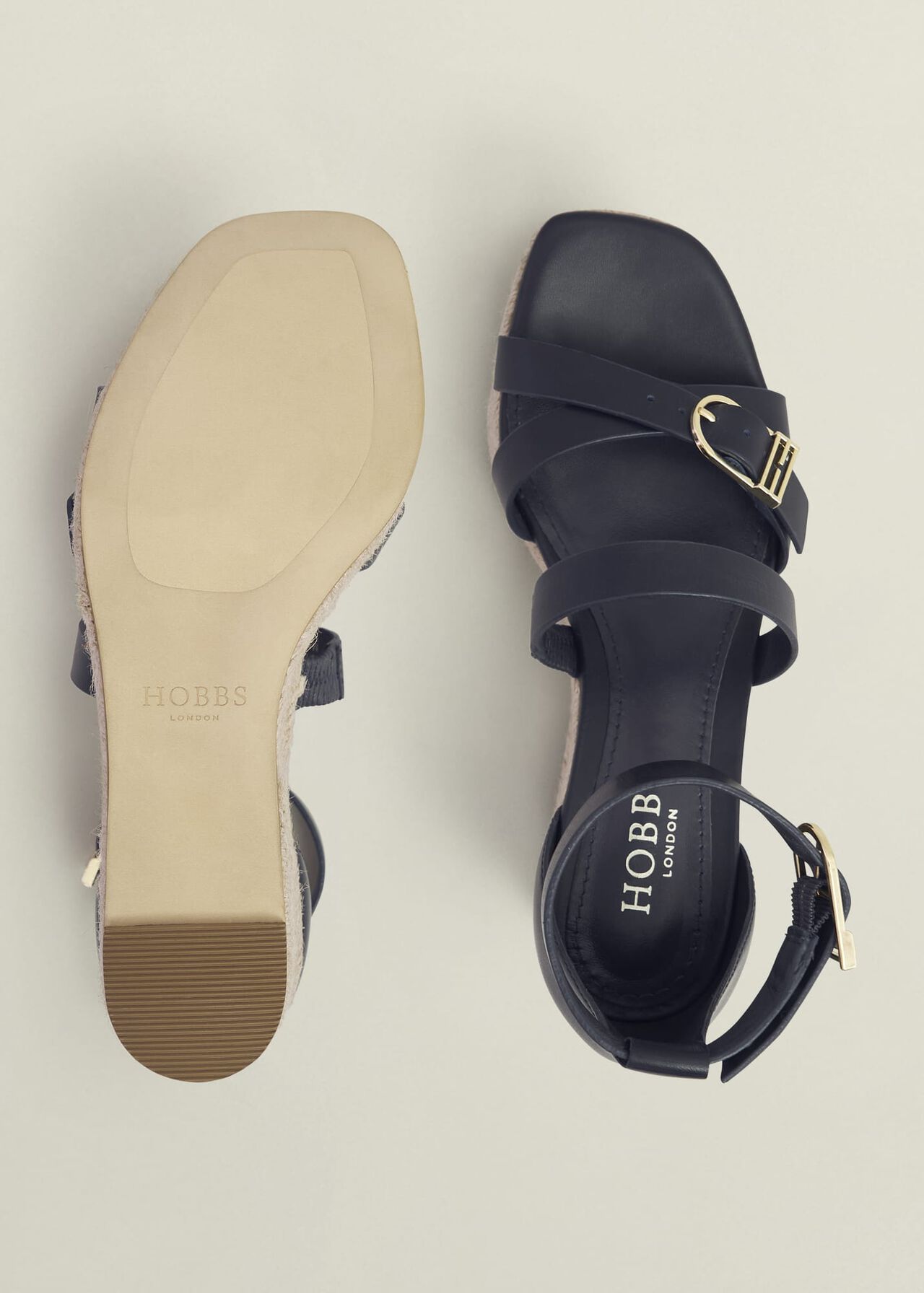Paloma Leather Espadrilles, Hobbs Navy, hi-res