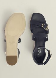 Paloma Leather Espadrilles, Hobbs Navy, hi-res