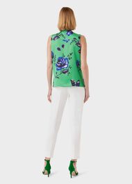 Miriam Floral Blouse, Green Blue, hi-res
