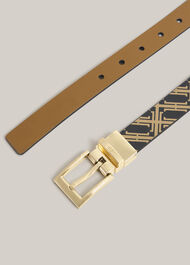 Pauline Leather Reversible Belt, Black Camel, hi-res