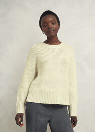 Marsha Sequin Jumper with Alpaca, Ivory, hi-res