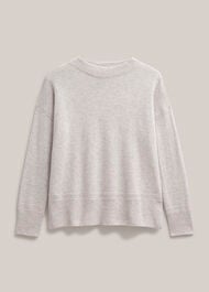 Carine Cashmere Jumper, Pale Grey Marl, hi-res