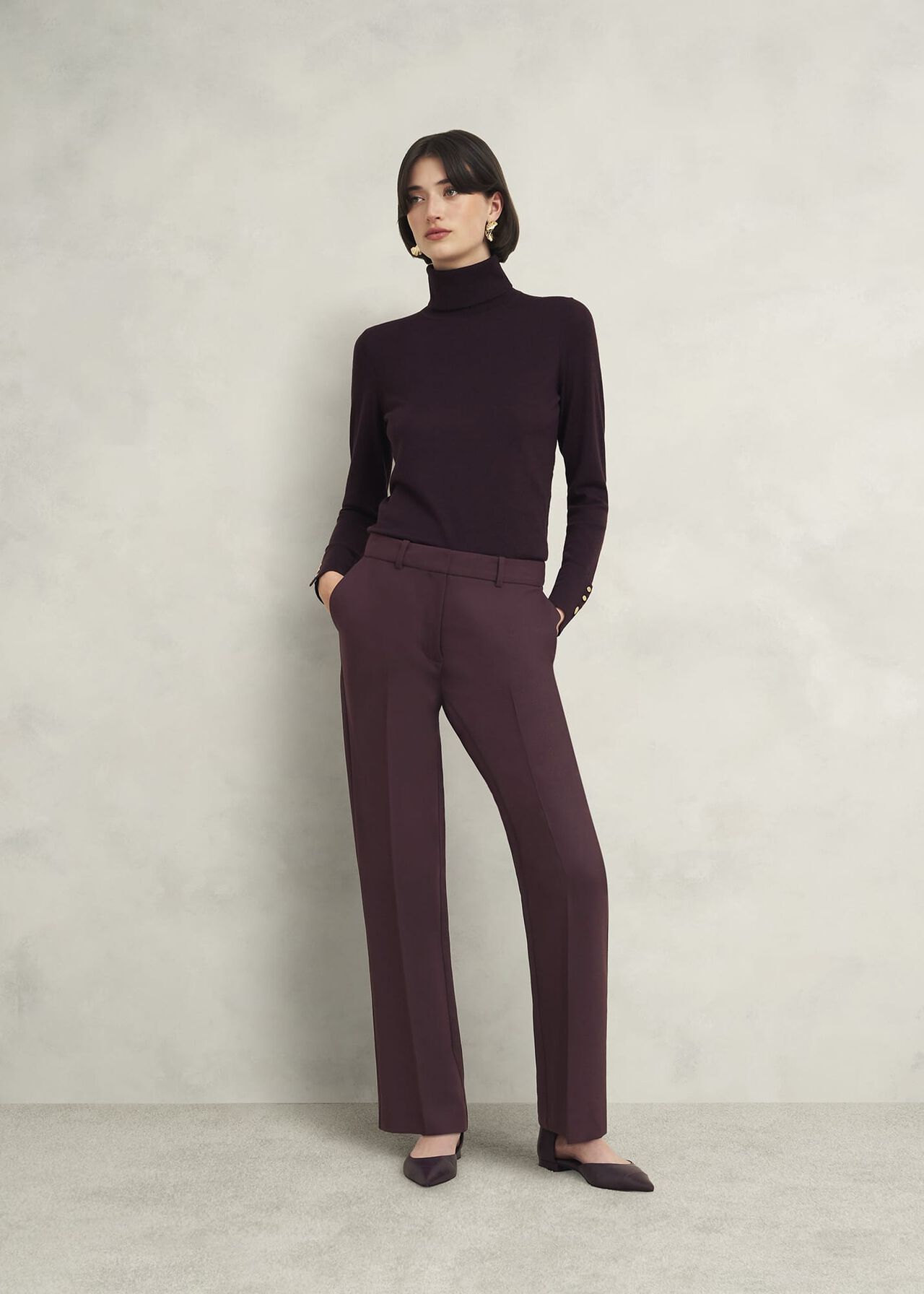 Gerrie Straight Trousers, Malbec Purple, hi-res