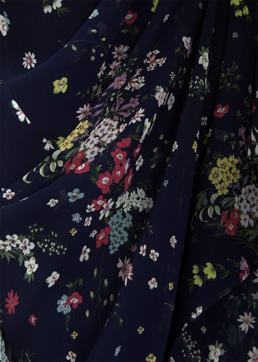 Petite Carly Floral Fit And Flare Dress, Navy Multi, hi-res