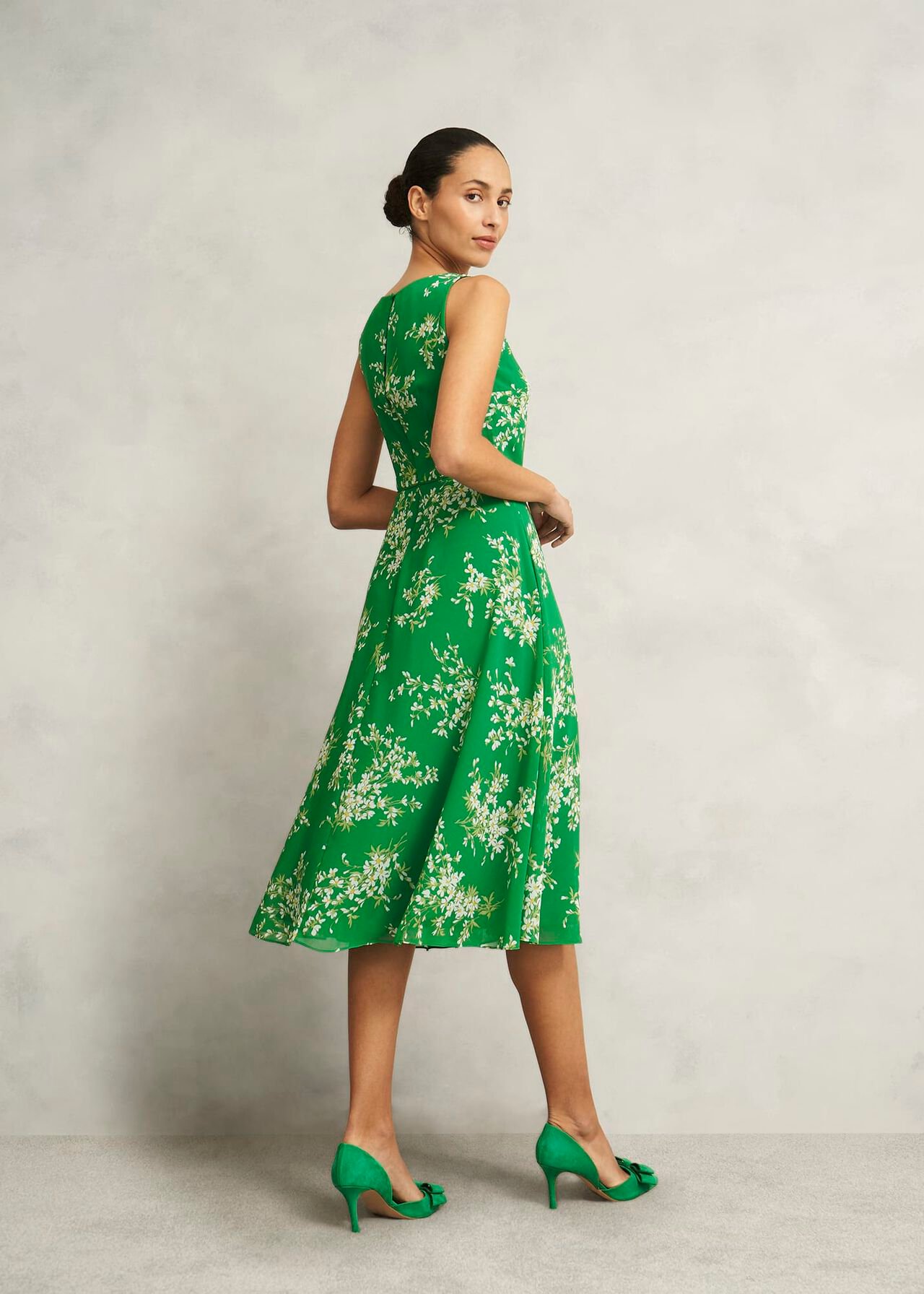 Carly Dress, Green Ivory, hi-res