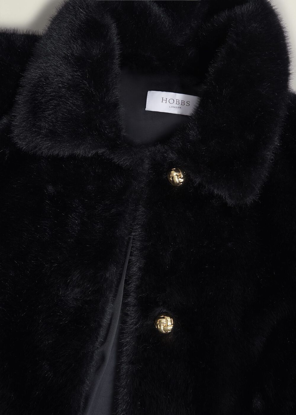 Rue Faux Fur Coat, Black, hi-res