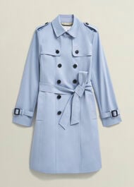 Petite Skylar Shower Resistant Trench Coat, Pale Blue, hi-res