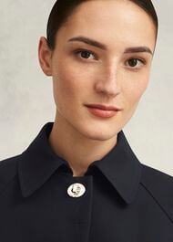 Vivienne Shower Resistant Trench Coat, Navy, hi-res