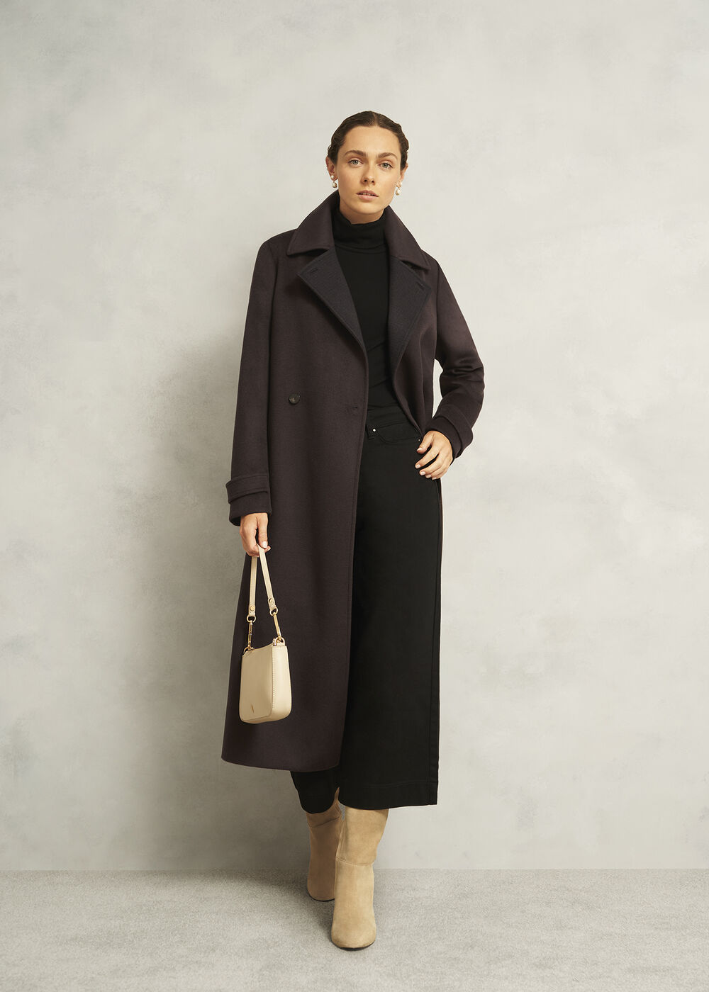 Edgely Wool Coat, Dark Brown, hi-res