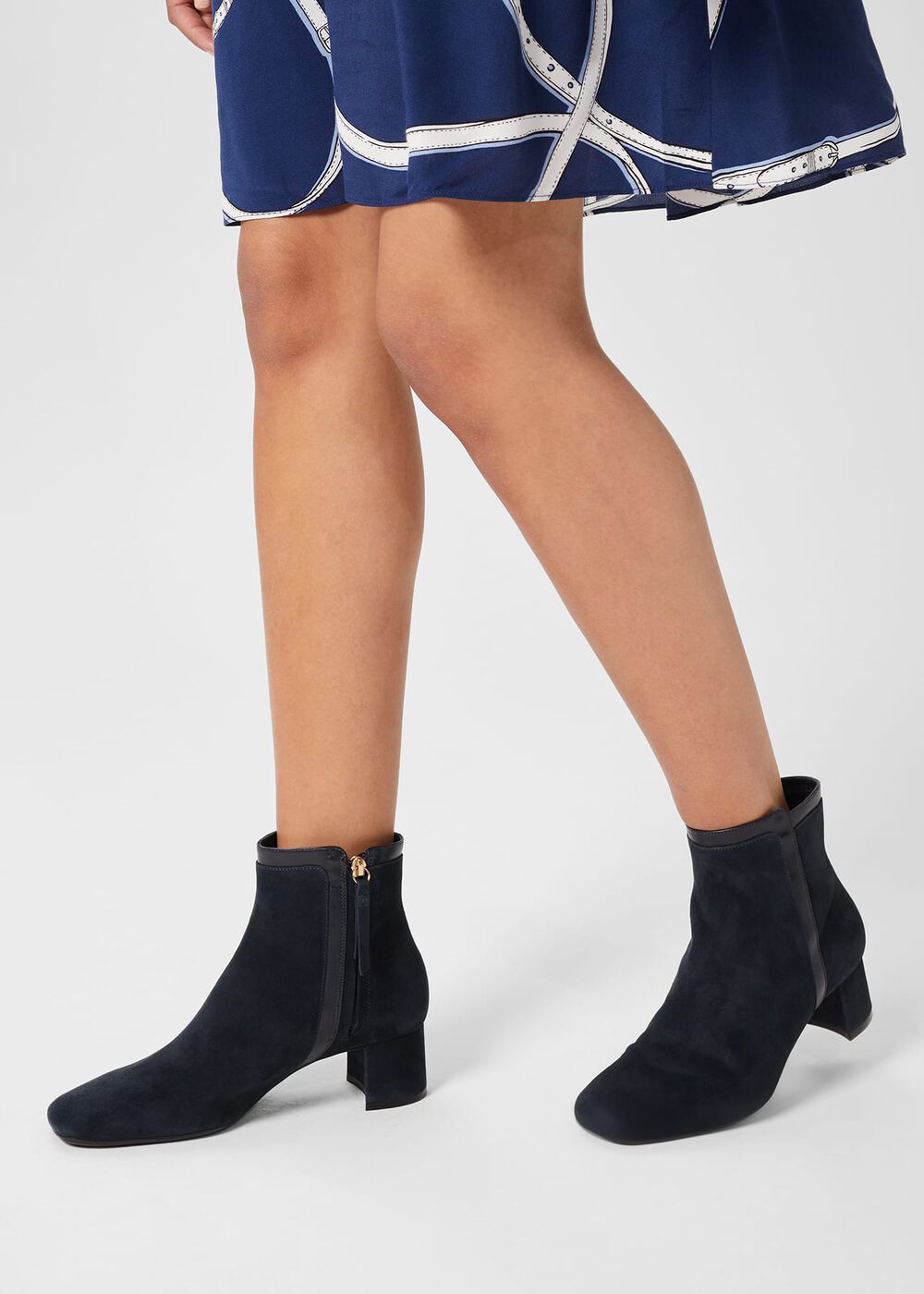 Iro Suede Ankle Boots, Navy, hi-res