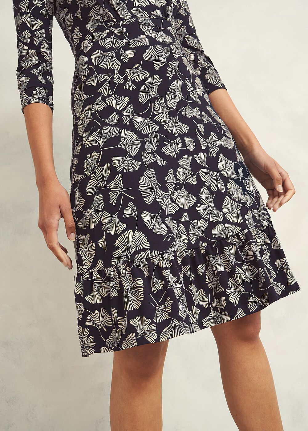 Petite Ginny Jersey Dress, Navy Cream, hi-res