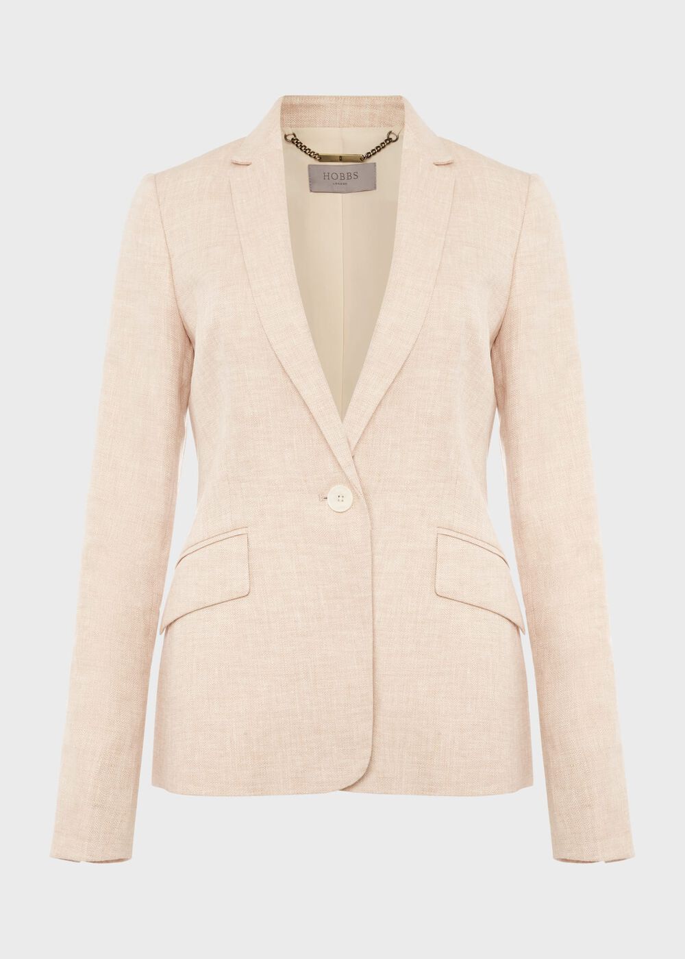 Petite Ivana Linen Jacket , Warm Neutral, hi-res