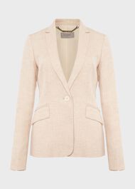 Petite Ivana Linen Jacket , Warm Neutral, hi-res