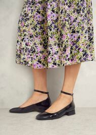 Athena Patent Heeled Shoes, Black, hi-res