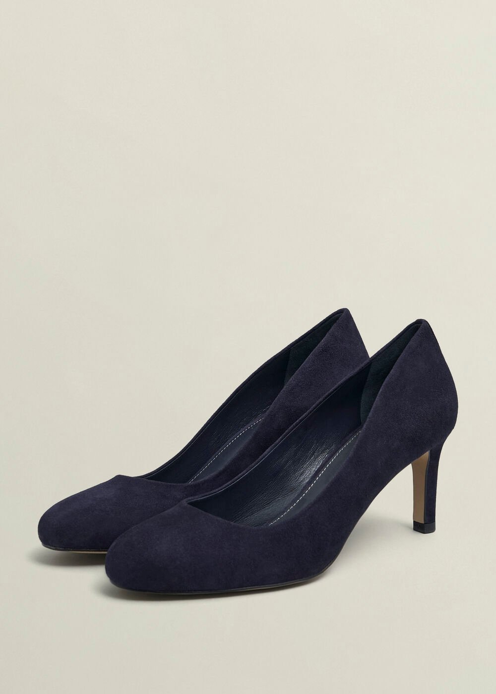 Lizzie Suede Court Shoes, Midnight Navy, hi-res