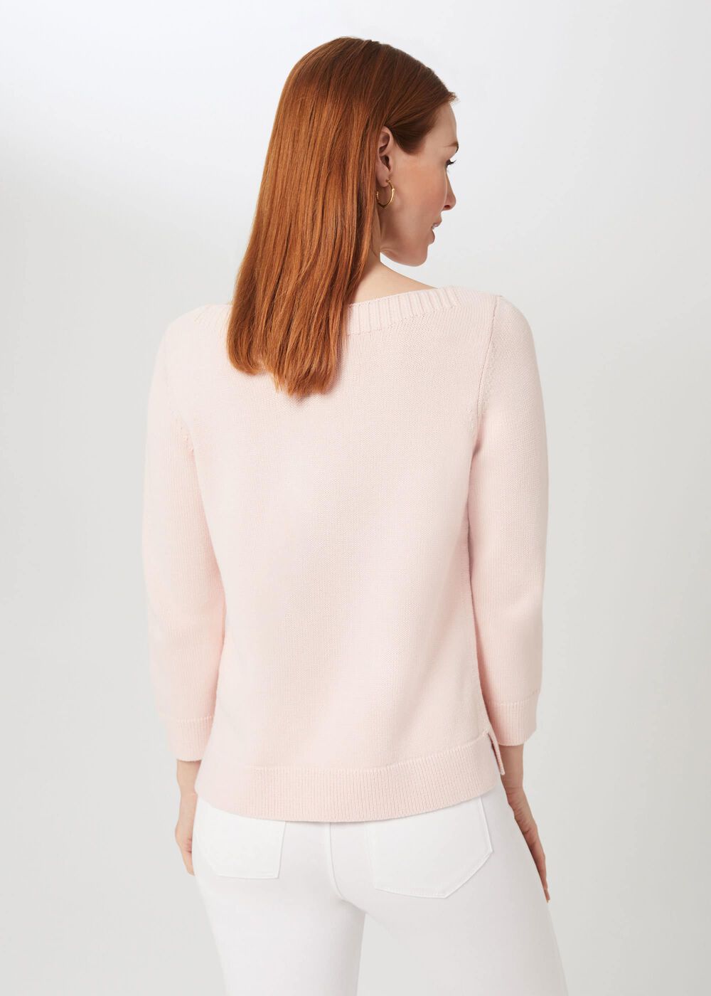 June Cotton Sweater, Pale Pink, hi-res