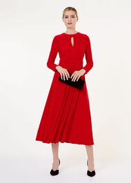 Suri Jersey Fit And Flare Dress, Red, hi-res