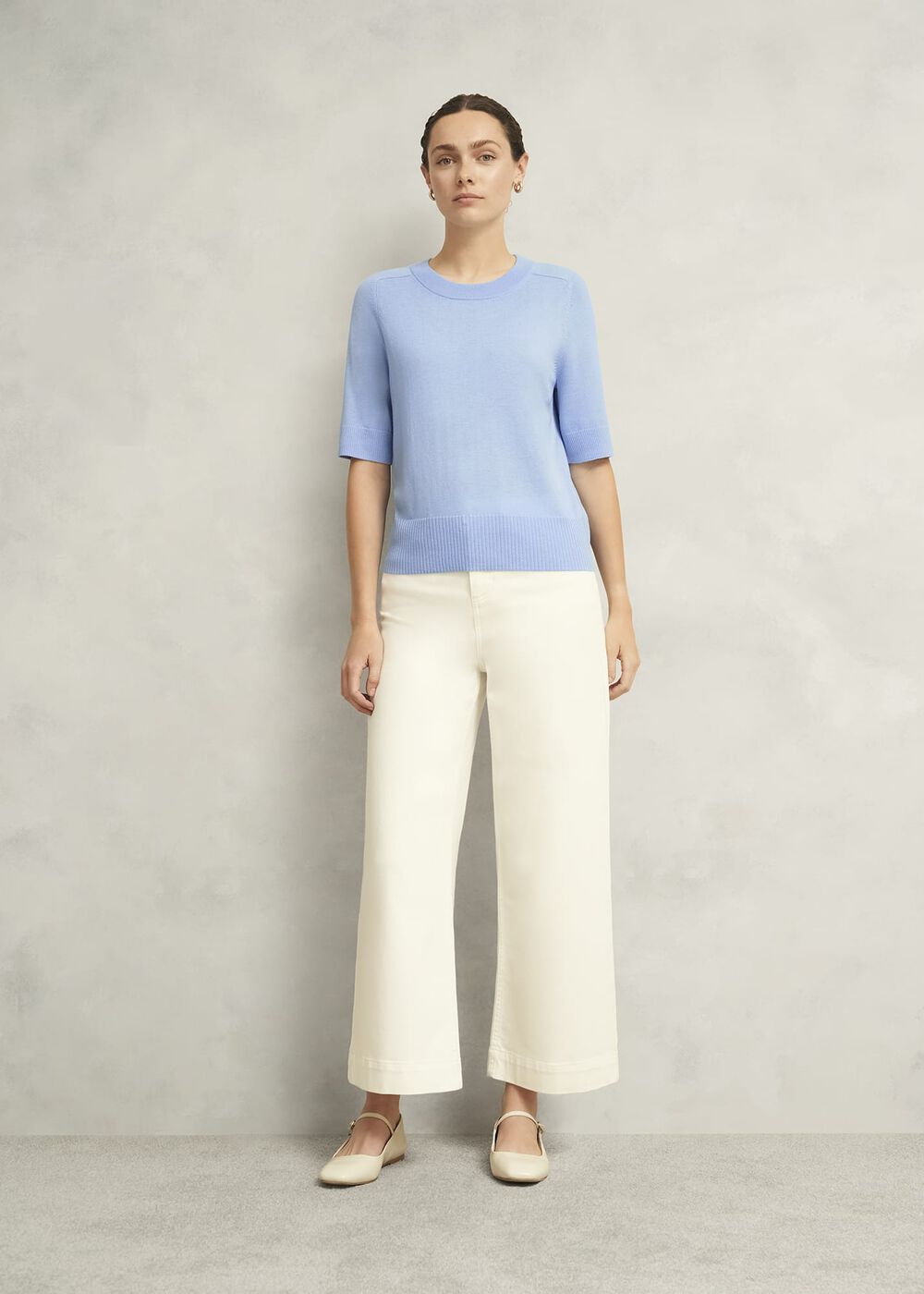 Leena Knitted Top with Wool, Maya Blue, hi-res