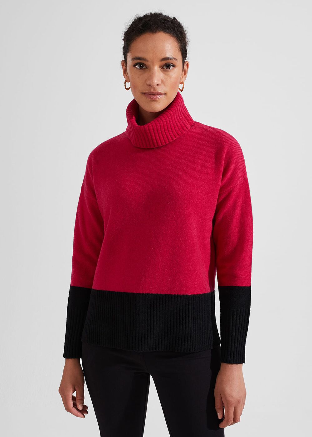 Melodie Merino Wool Jumper, Cerise Black, hi-res