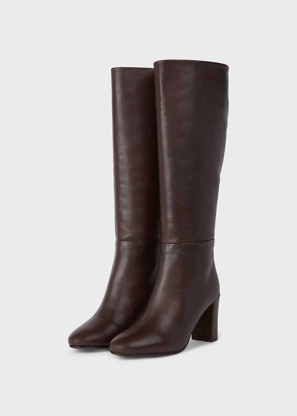 Anastasia Leather Knee High Boots, Dark Brown, hi-res