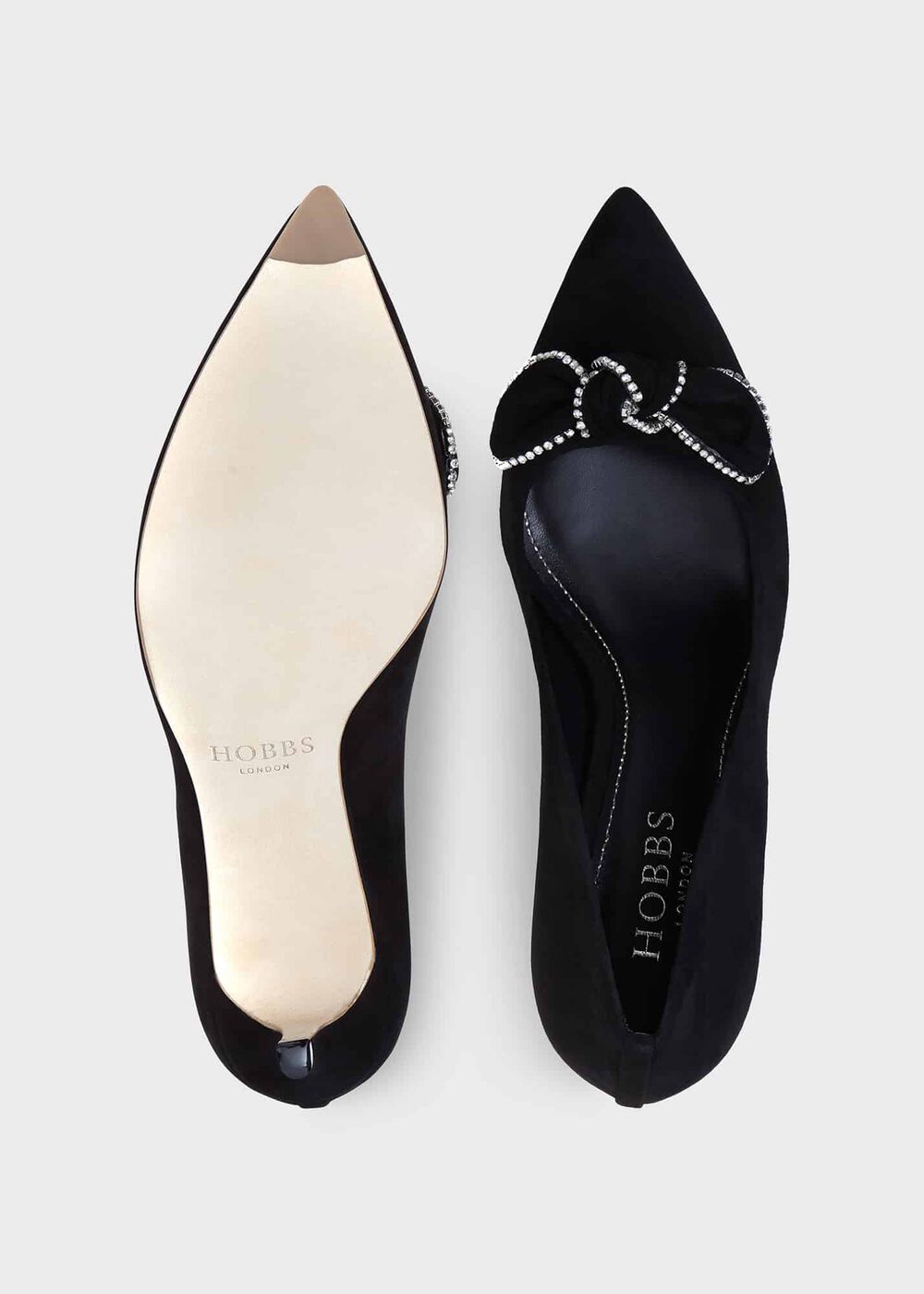 Belle Bow Pumps, Black, hi-res