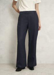 Lynn Linen Trousers, Navy, hi-res