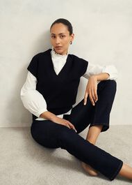 Trinity Cotton Blouse, White, hi-res