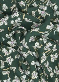 Dark Green Floral Kiara Midi Skirt, Green Multi, hi-res