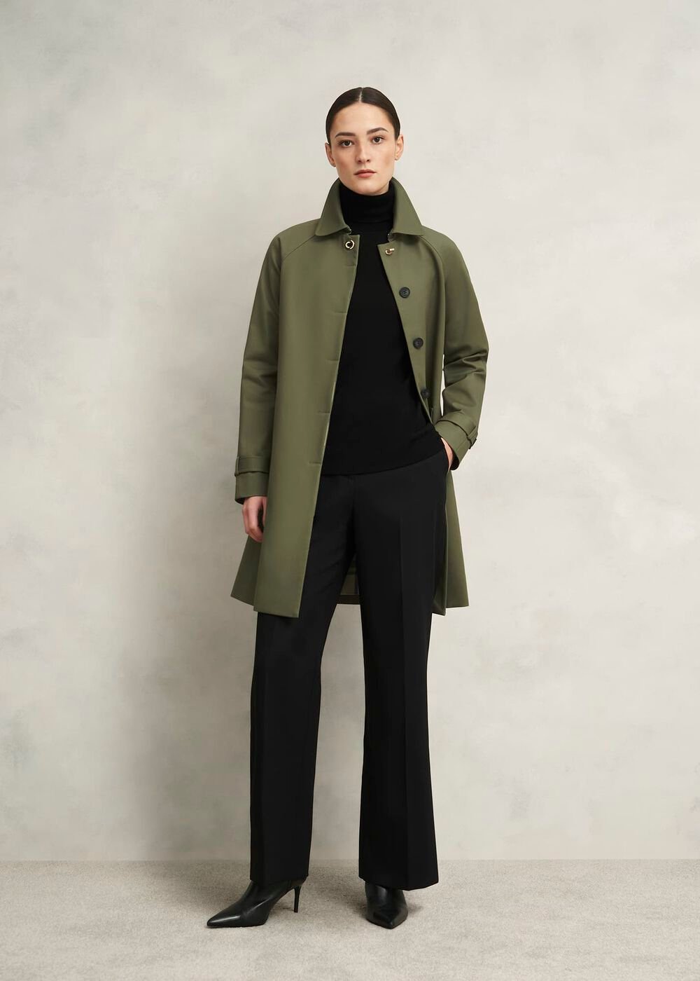 Vivienne Shower Resistant Trench Coat, Olive Green, hi-res