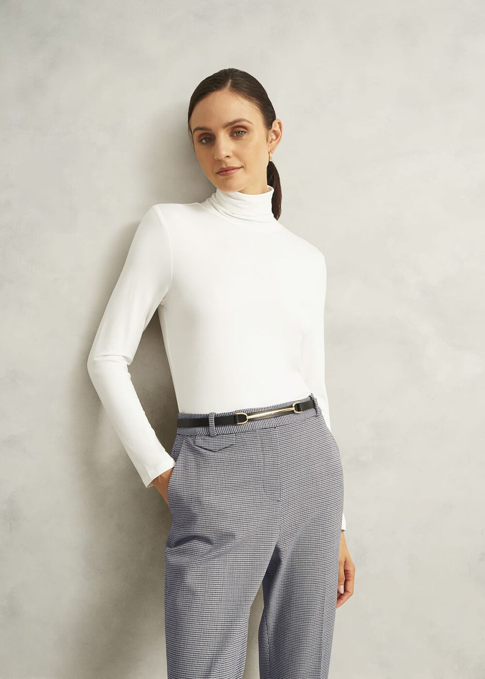 Mischa Turtle Neck Top, Hobbs Ivory, hi-res