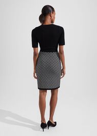 Perrie Knitted Dress, Black Ivory, hi-res