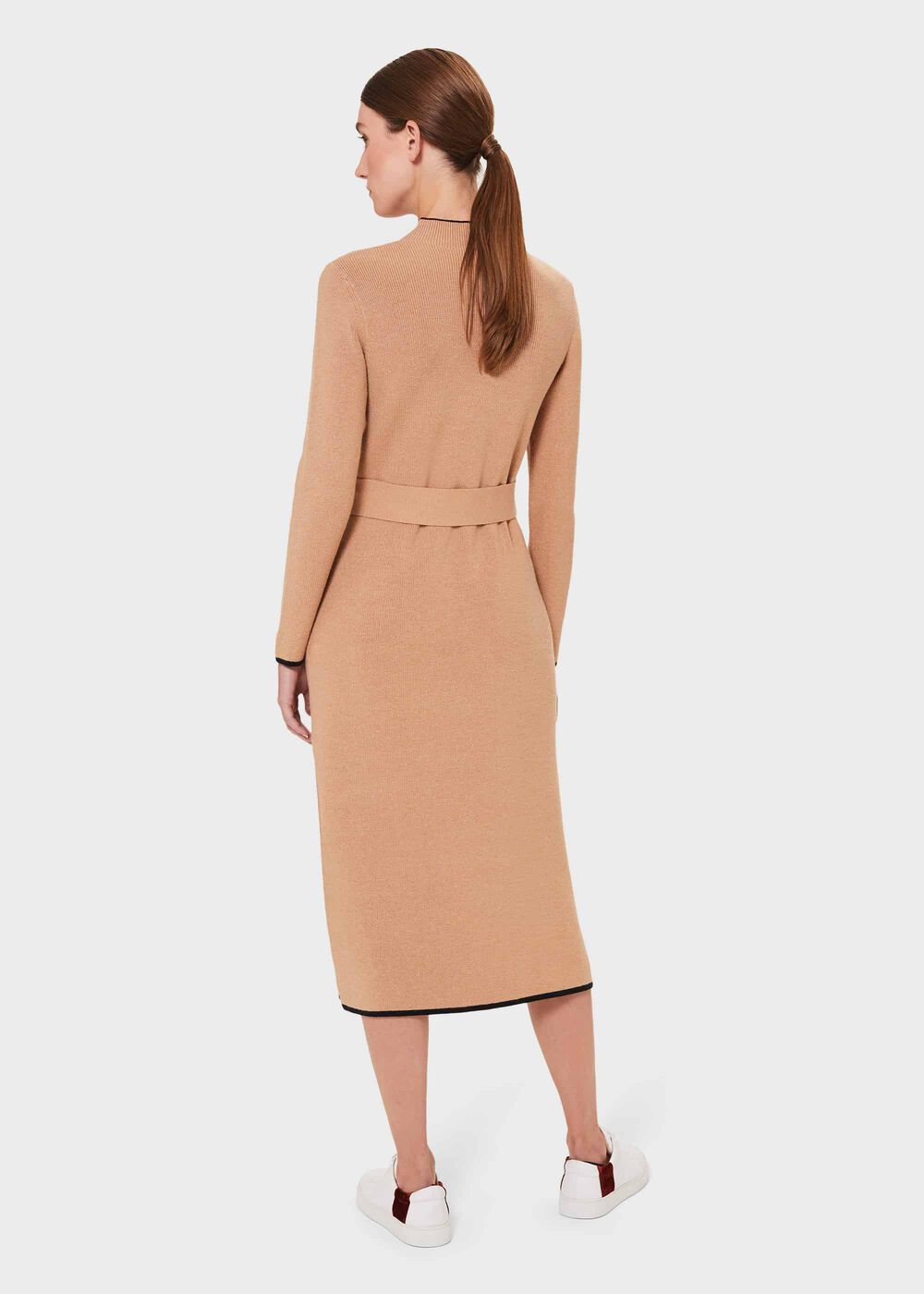 Carrie Knitted Dress, Black Camel, hi-res