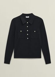 Jessica Knitted Shirt, Black, hi-res