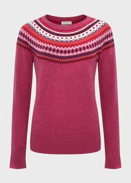 Greta Fairisle Sweater With Cashmere, Pink Multi, hi-res