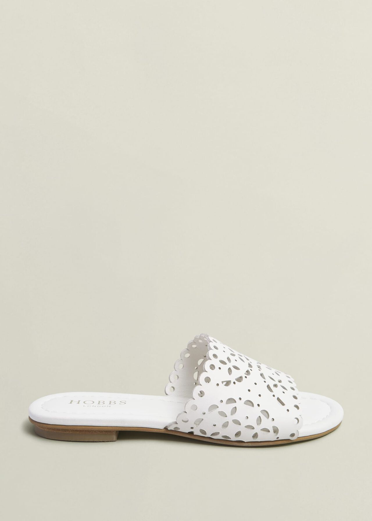 Brodie Leather Slides, Ivory, hi-res