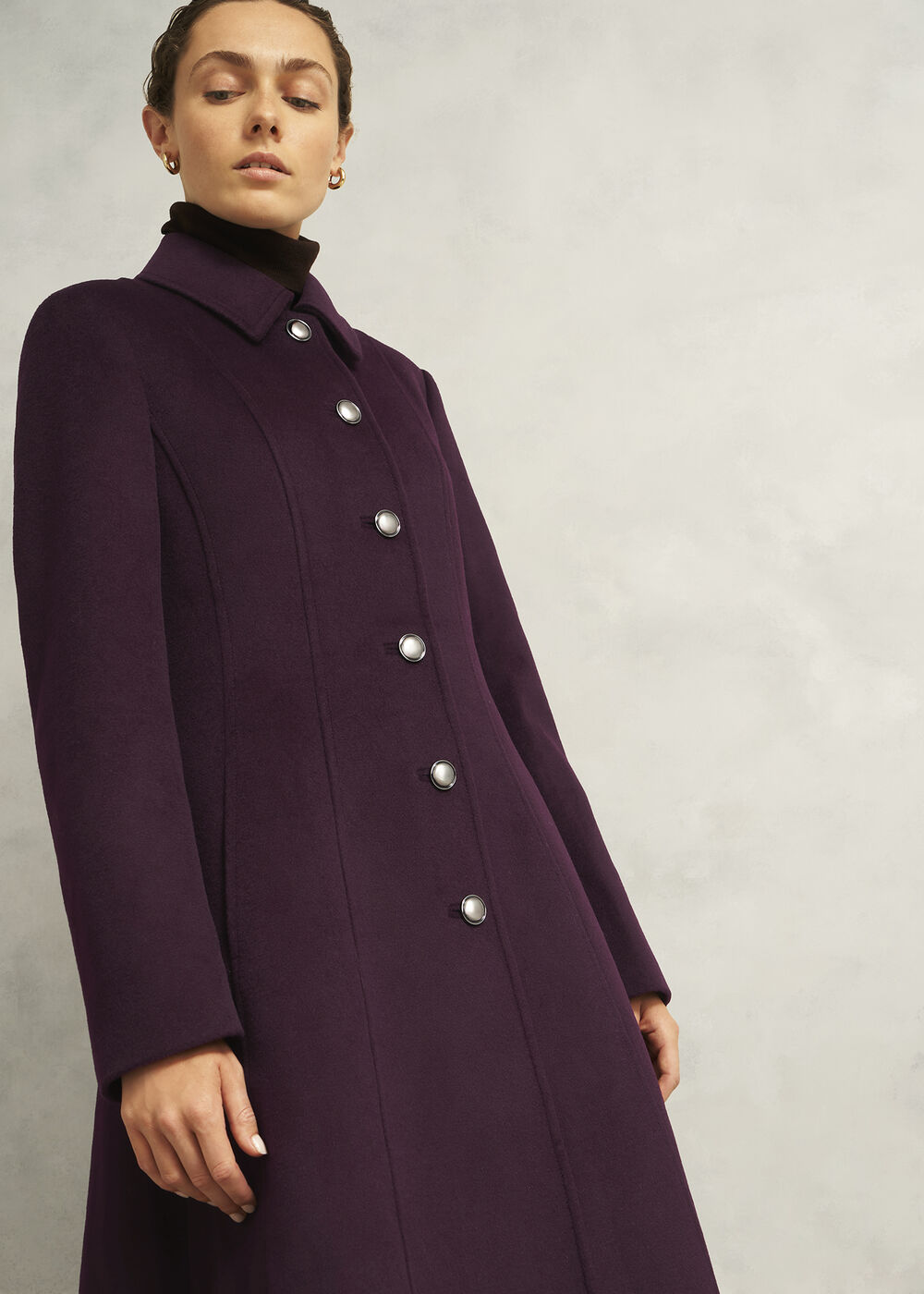 Petite Iona Wool Coat, Malbec Purple, hi-res